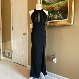 NWT Emerald Sunday Black Mesh PROM Evening Gown